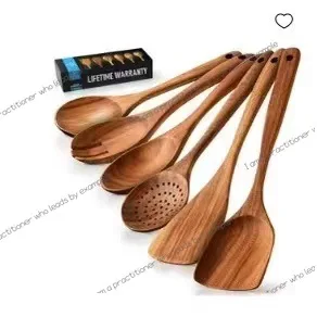 Teak wooden Japanese style spatula kitchen set Non-stick pan cooking wooden spatula set Wooden spatula set