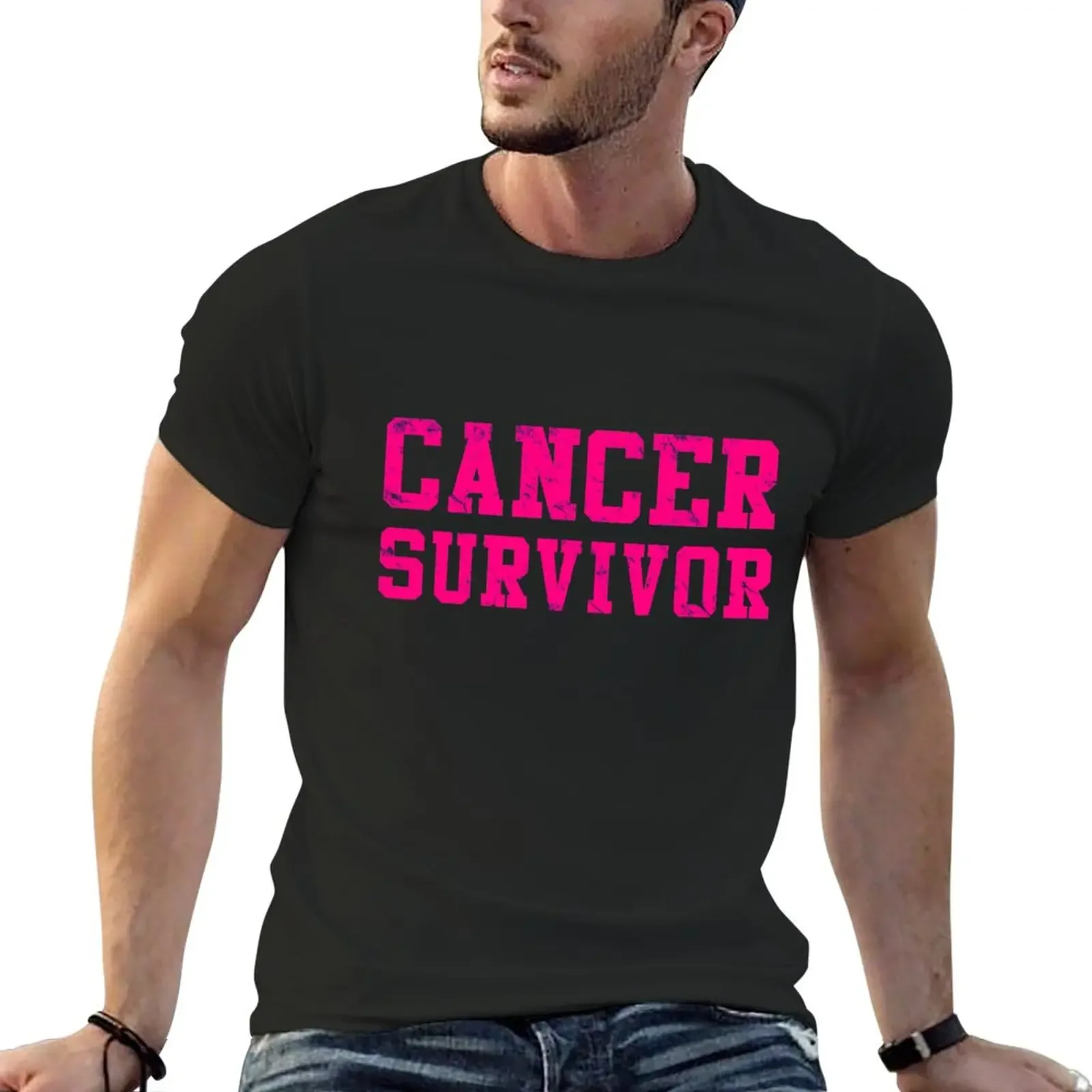 

Cancer Survivor T-Shirt quick-drying Short sleeve tee plain black t shirts men