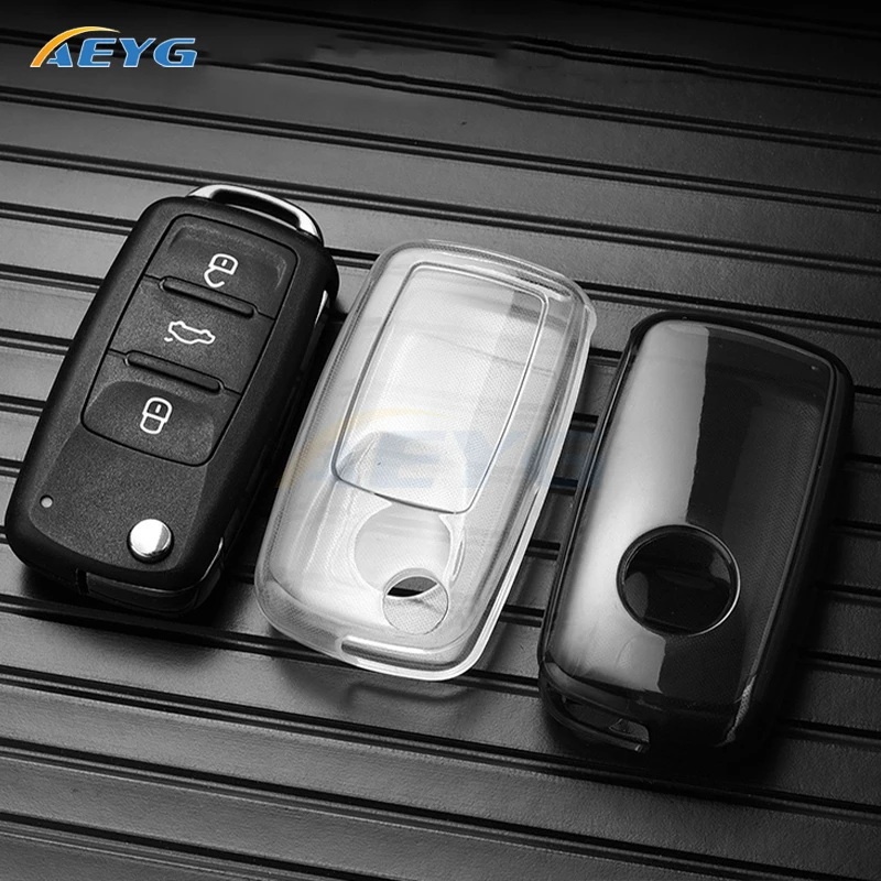 TPU Car Key Case Cover Shell Fob For Volkswagen VW Polo Golf Passat Tiguan Beetle Caddy T5 Up Skoda Octavia Seat Leon Altea