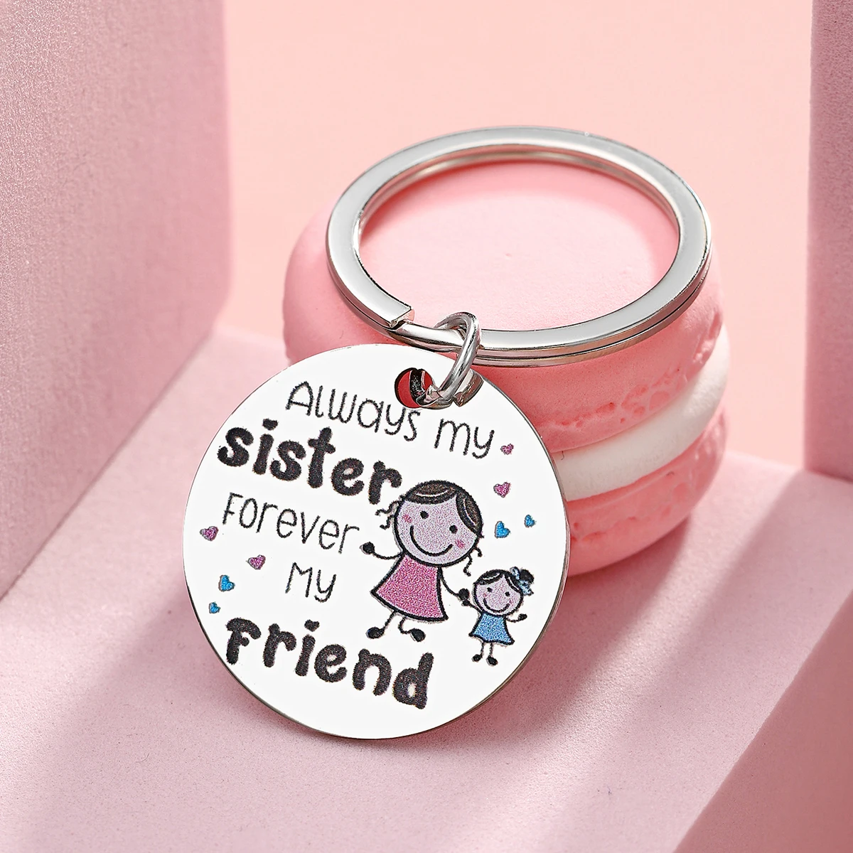 1Pc Bestie Gifts for Women Sister Keychain Always My Sister Forever My Friend Friendship Gifts for Women Sister Birthday Jewelry