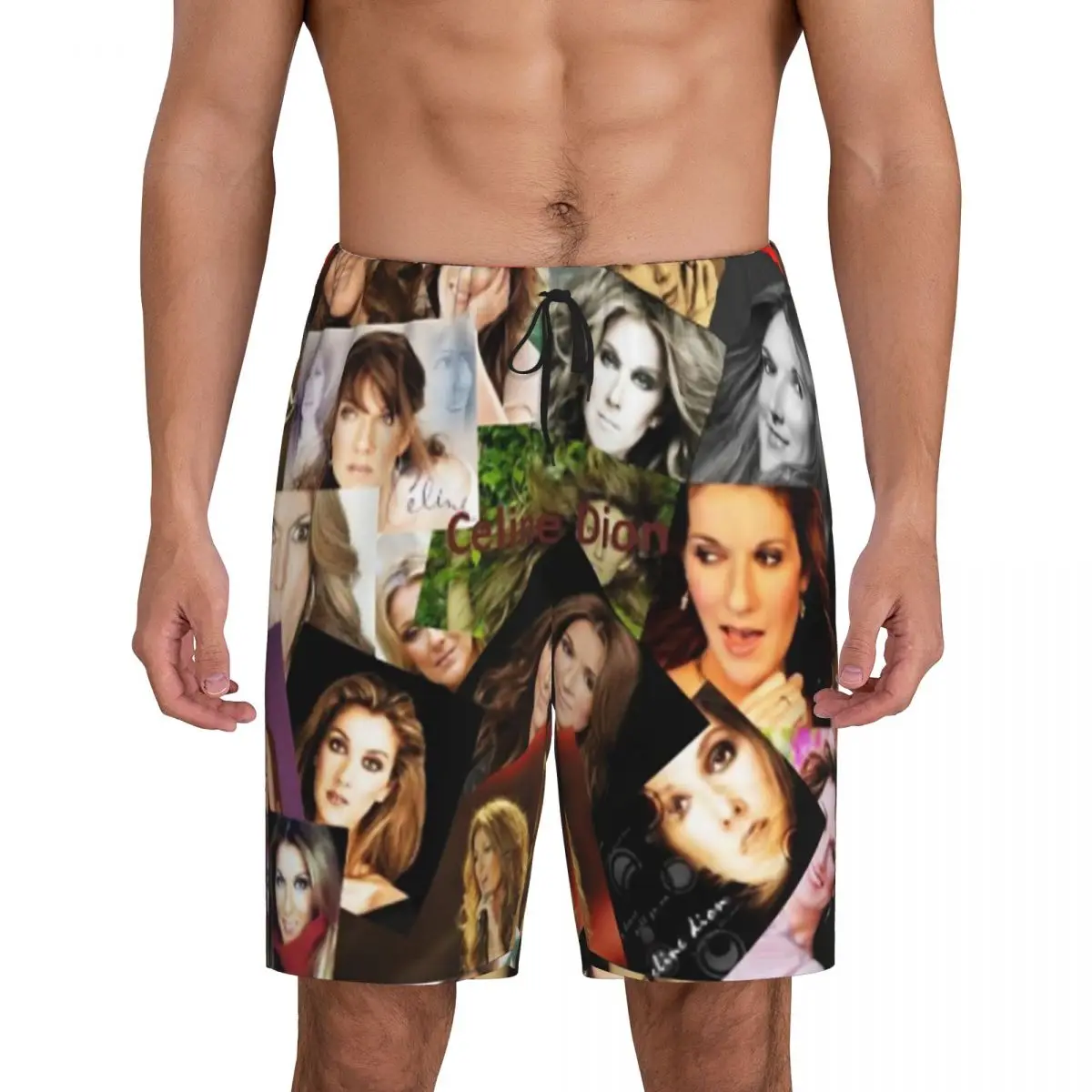 

Custom Celine Dion Pict Collection Short Pajama Pants Men Sleepwear Sleep Lounge Bottom Shorts Sleeping Pants