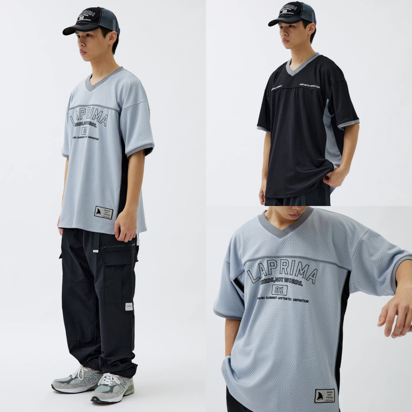 

Футболка LAPRIMA Double-Sided Jersey с вышивкой, повседневная летняя, с V-образным вырезом, свободного кроя, молодежная, модная