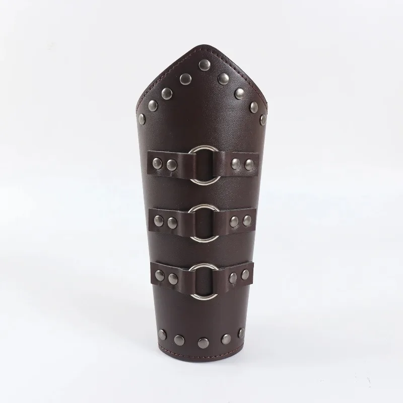 Armure en cuir PU pour hommes, Cosplay médiéval, chauffe-bras à lacets, Viking, Pirate, chevalier, gantelet, bracelet, accessoires Steam Punk