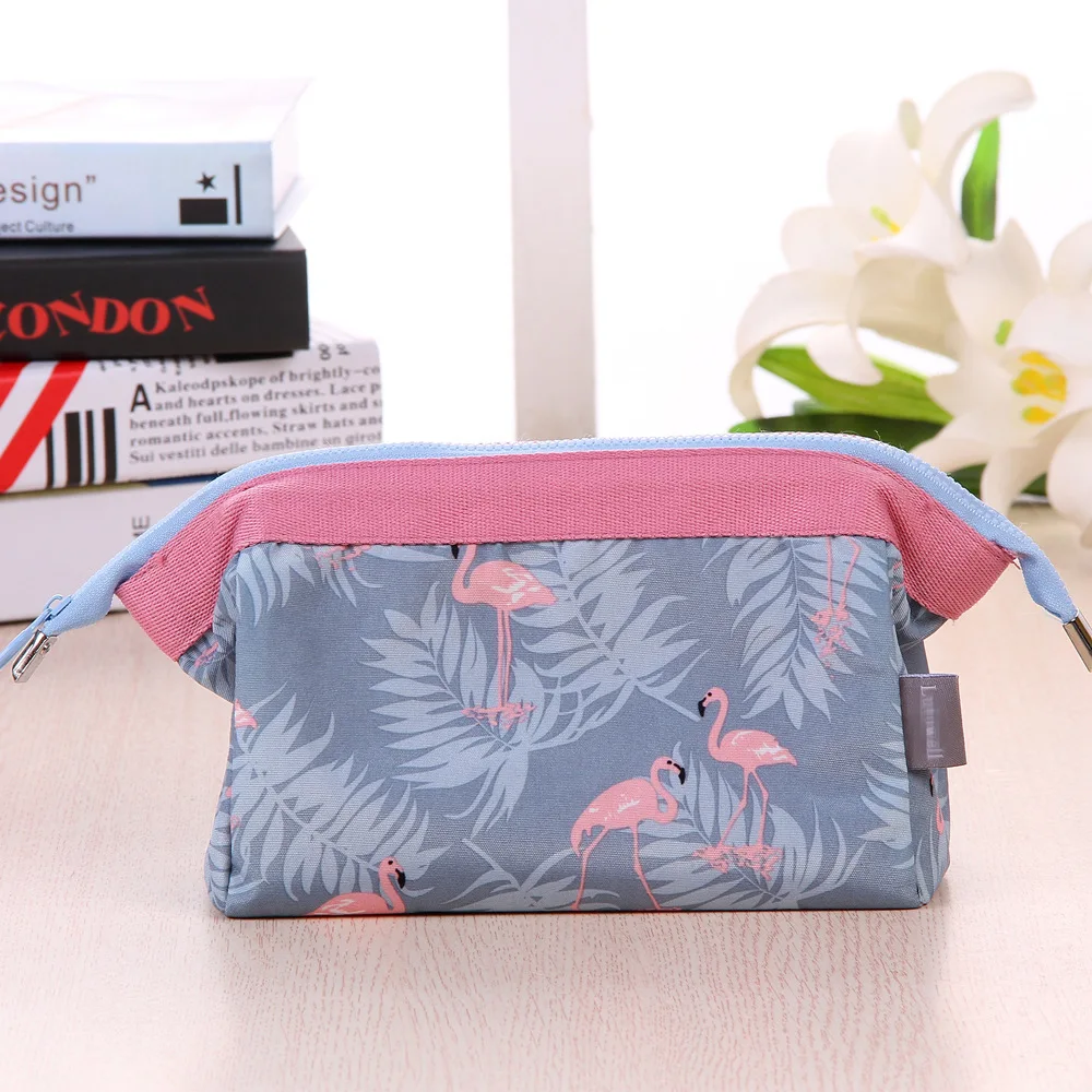 Women's makeup bag flamingo travel essentials toiletry storage bag portable Cosmetic Bag large capacity organizer storage bag image 3