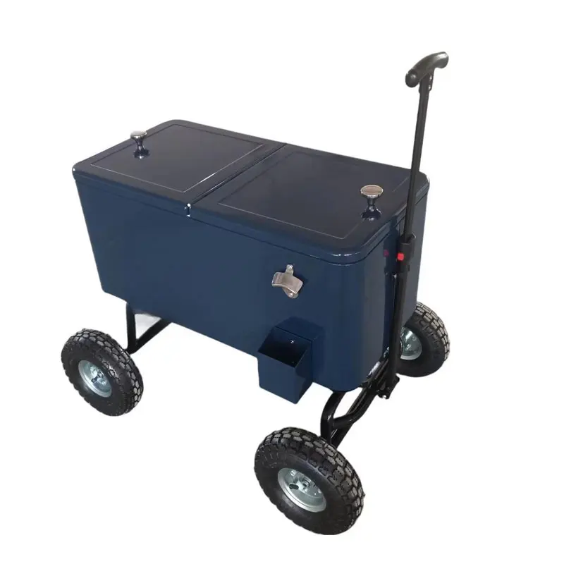 

Modern American Outdoor Camping 75L Large Capacity Compressor Insulated Cooler Box Trolley Ice Preservation for Cold Drinks