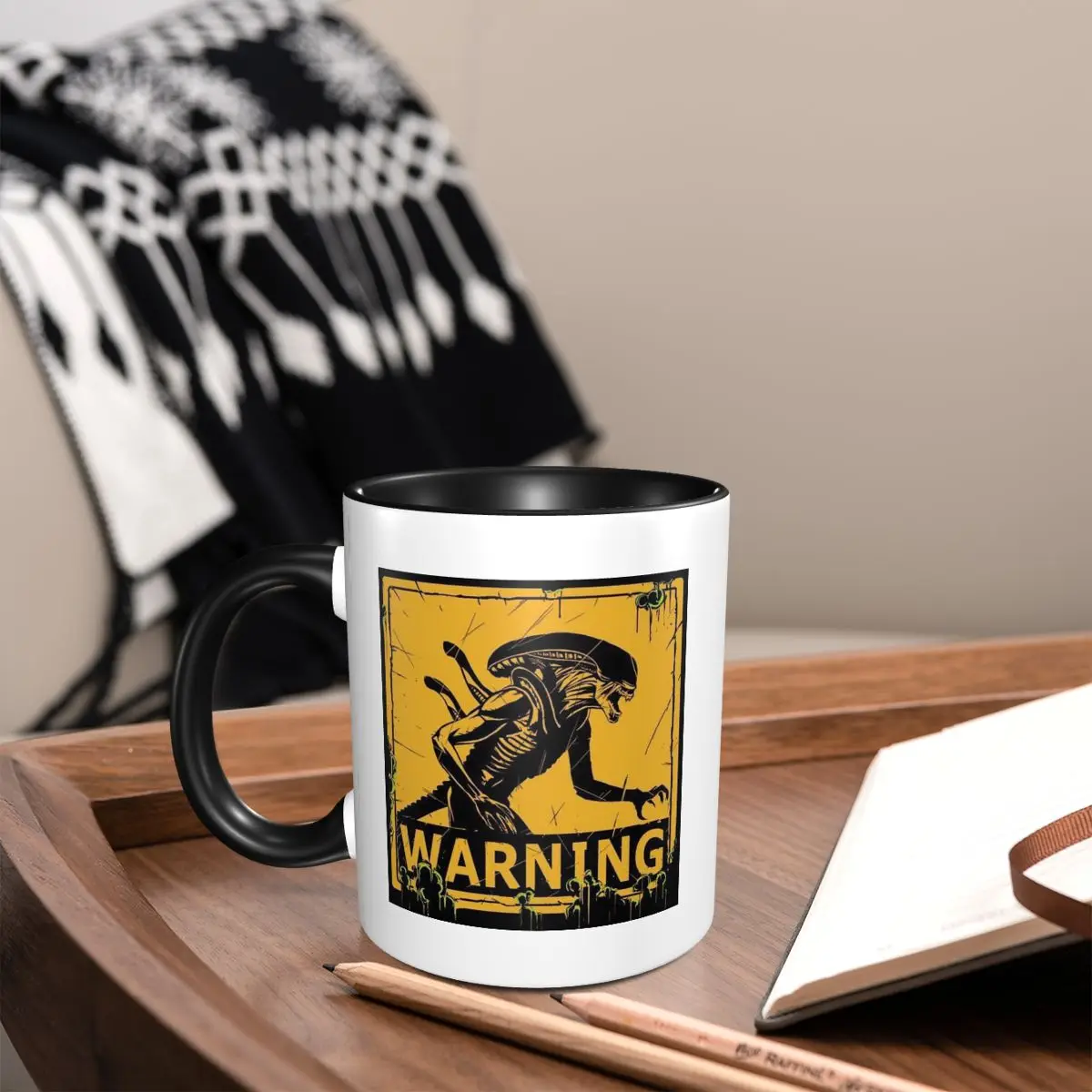 

Alien Pattern Unique Sci-Fi Design Mug Funny Ceramic Coffee Cups Tea Mugs Milk Cup Drinkware Gift for Friends