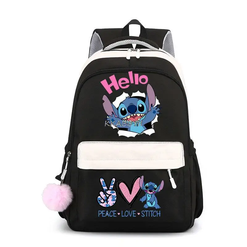 Lilo And Stitch School Backpack Travel Solid Color Backpack Teenager Girl Boys Laptop Multi-Function Backpack Mochila