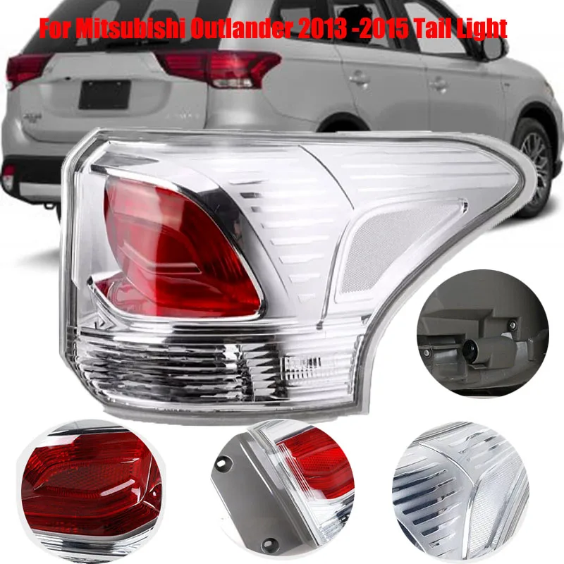 For Mitsubishi Outlander Rear Outer Tail Light Assembly 2013-2015 Red White Integrated Turn Signal Brake Stop Lamp