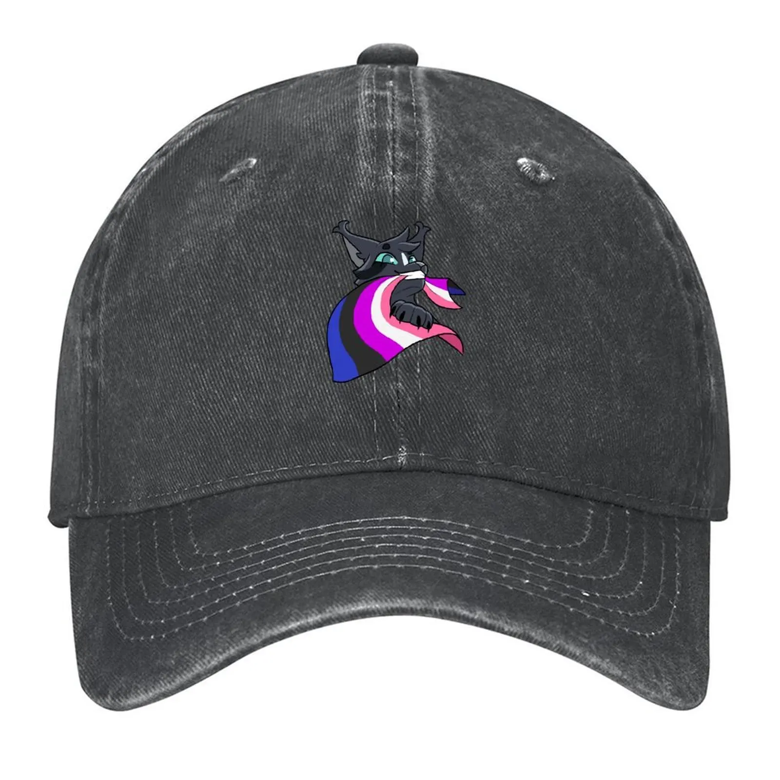 

Genderfluid Rushwind Pride Baseball Cap Wild Ball Hat Big Size Hat Rave designer cap Men's Luxury Women's