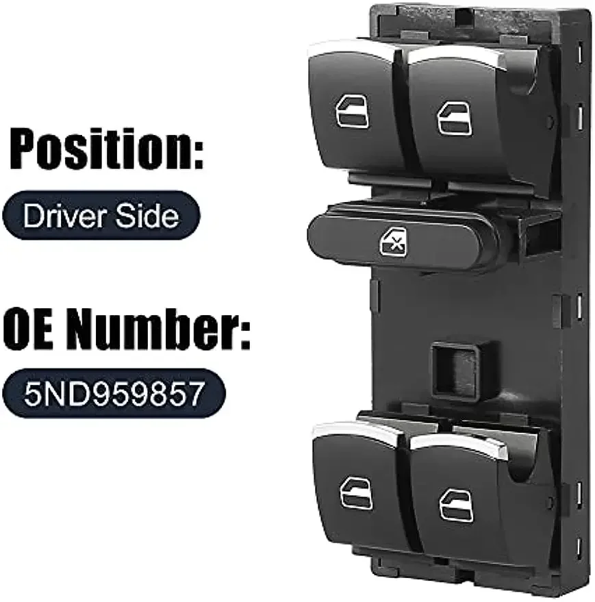 5ND959857 Power Master Window Control Switch Button Door Lock Window Lifting for VW Jetta Tiguan Golf GTI MK5 MK6