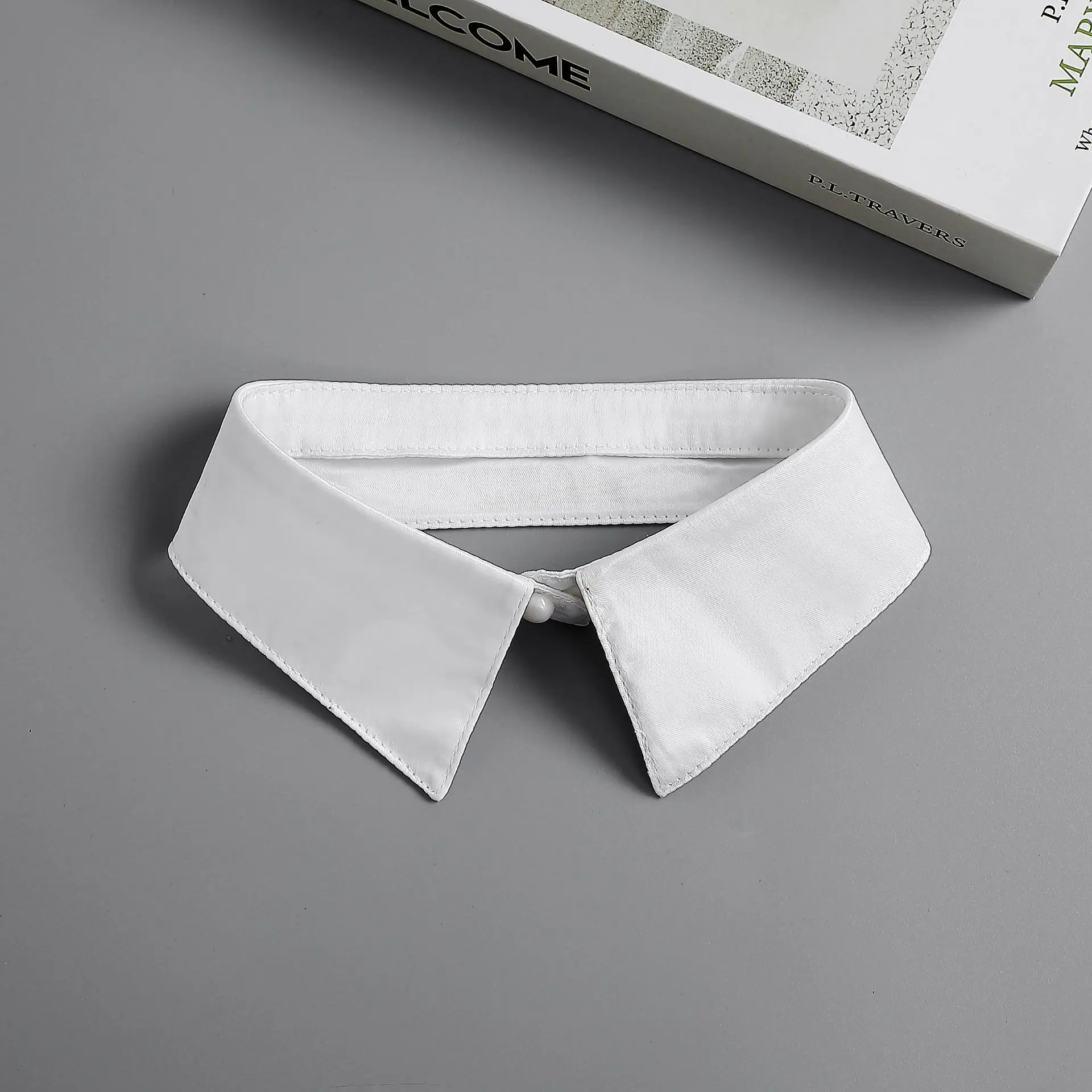Afbeelding 4: Nieuwe universele wit-zwarte nepkraag, modieuze eenvoudige choker Peter Pan ketting voor mannen en vrouwen