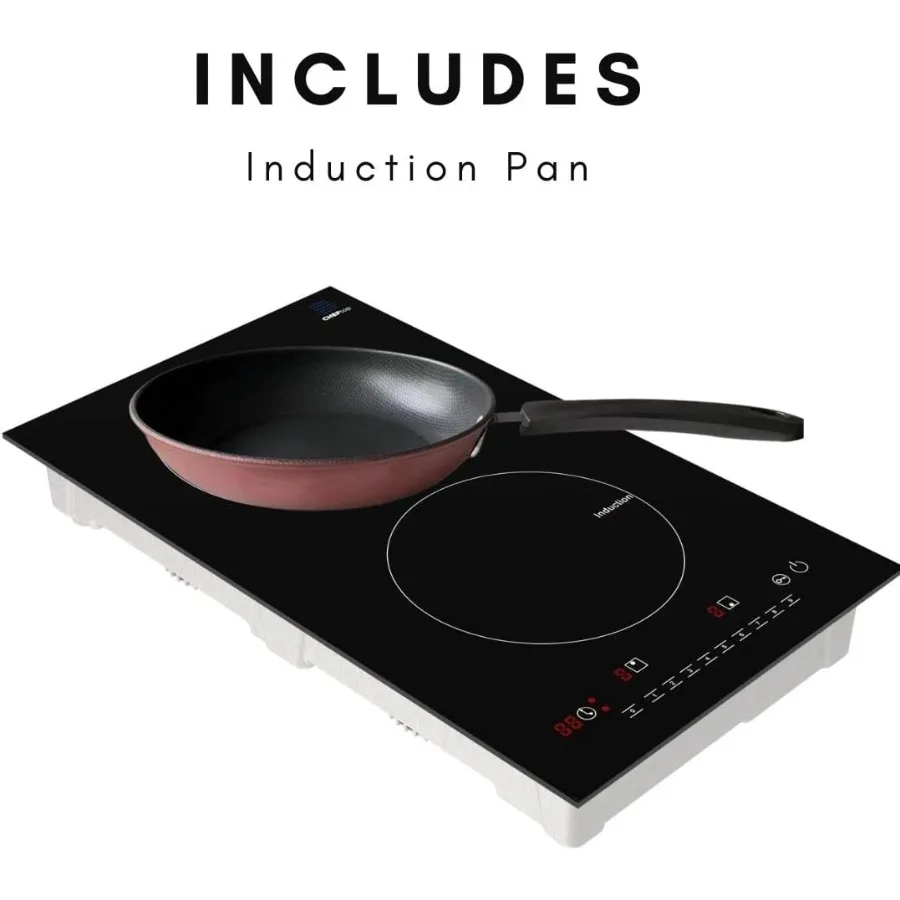 Portable Induction Cooktop with Digital Ceramic Top and Safety Lock for Home Kitchen 120V 1800W Dual Cooking Zones with Touch S