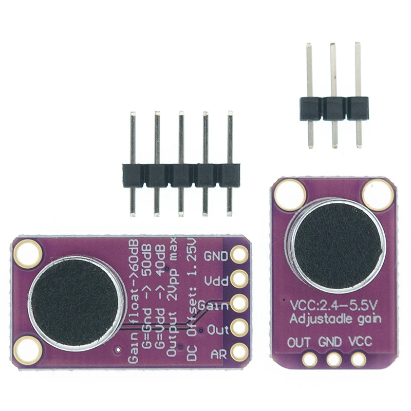 

MAX9814 MAX4466 Microphone Auto Gain Control Sound sensor Module AGC Amplifier Board Attack for Arduino PCB Board Diy Kit
