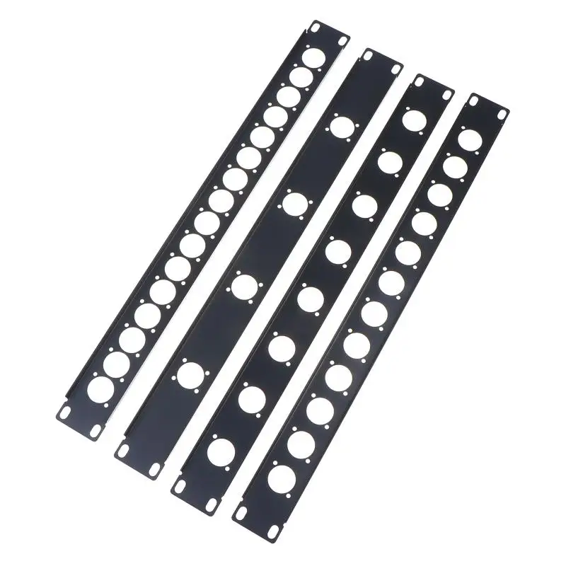 New 1U Rack Patch Metal Panel 4 8 12 16 Way Channel Flight Case Mount For XLR Connecctor Speaker Jack Audio Cable Plug Socket view 2