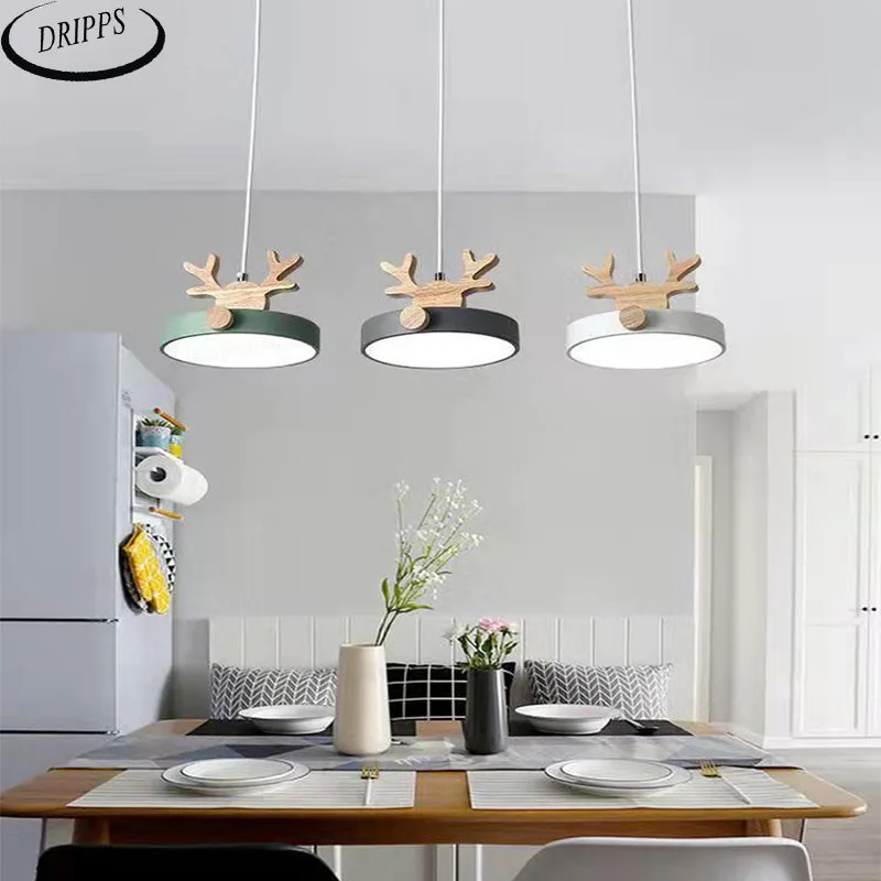 

Современная светодиодная деревянная люстра для столовой, офисный потолочный светильник для гостиной, спальни, декоративный потолочный светильник