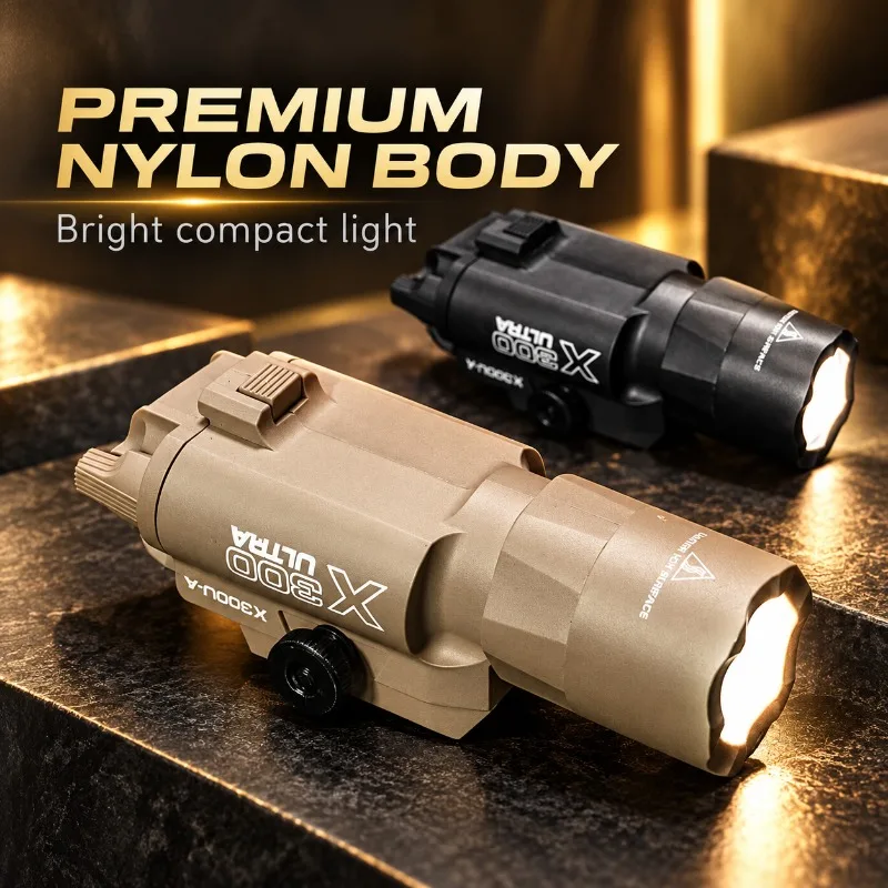 X300U Bright Nylon Flashlight, Rail Mount Torch Ornament Compatible with 20-21mm Standard Rail