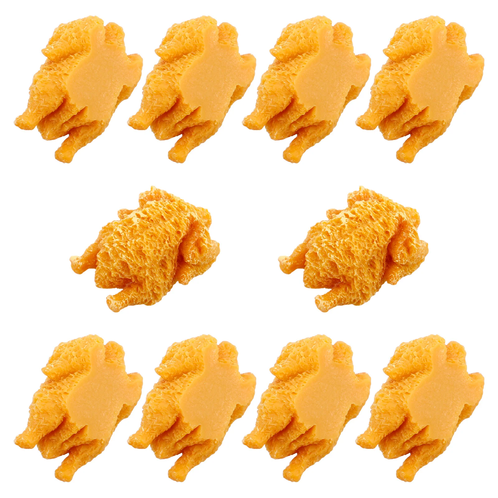 

10pcs Simulated Fried Chicken Realistic Fake Food Playset Lifelike Meat Decoration For Home Office Party Photography Props Play