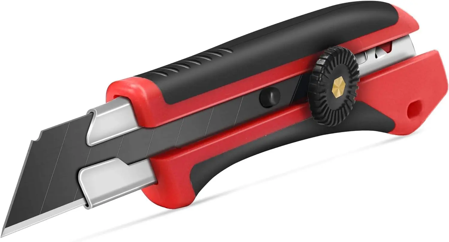 

Универсальный нож 25 мм для тяжелых работ со сменными лезвиями и фиксатором-трещоткой для многоцелевой резки