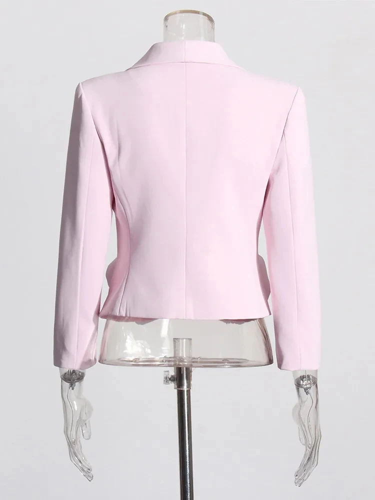 CHICEVER-Chaqueta de manga larga con cuello con muescas para mujer, Blazer ajustado con apliques de retazos, Moda de Primavera, novedad