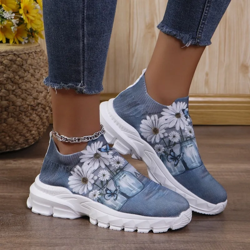 

2025 New Flower Decoration Mesh Women's Shoes Colorful Womens Travel Shoes Soft Soled Fashion Shoes Comfortable and Lightweight