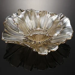 New Arrival Crystal Fruit Plate, European Modern Dish Set, Creative Living Room Snack Tray, Stylish Home Decor 114