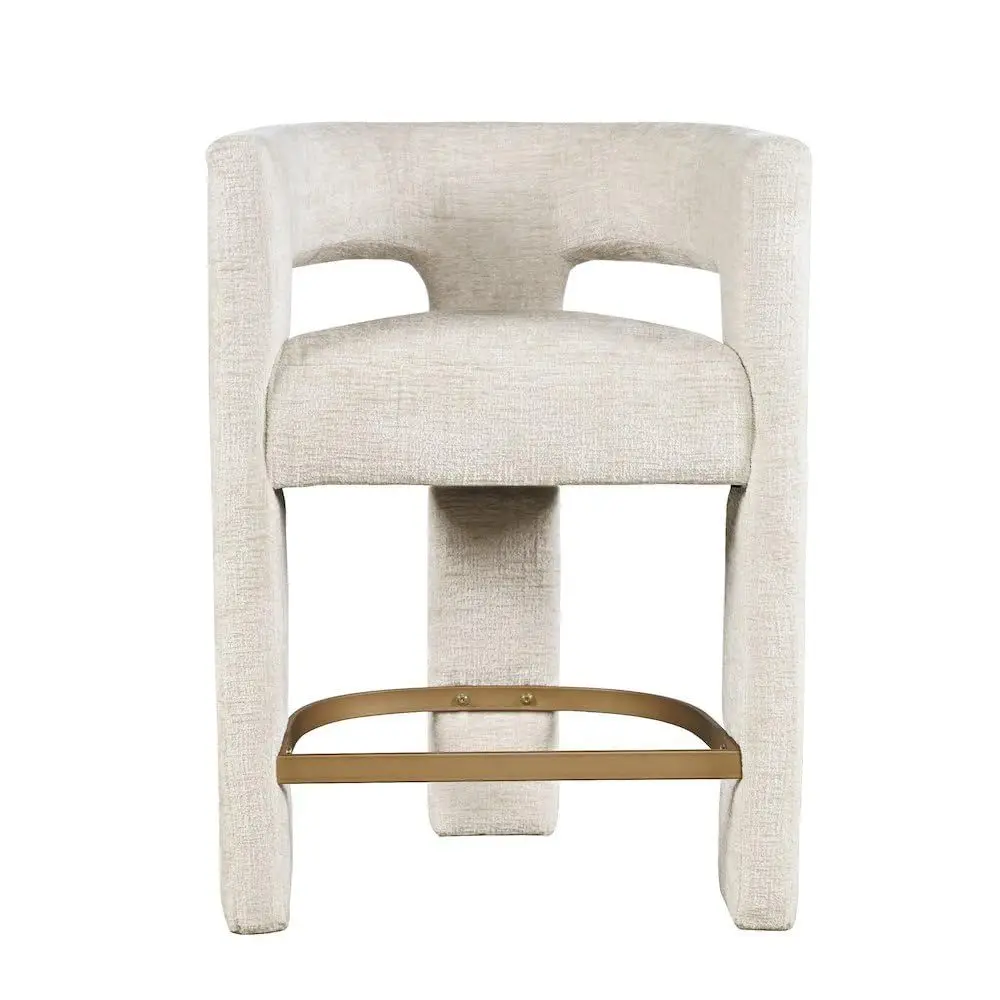

Gwen Natural Upholstered Counter Stool with Arms Versatile Barstools Stylish Seating for Kitchen Dining Room or Home Bar, Natur