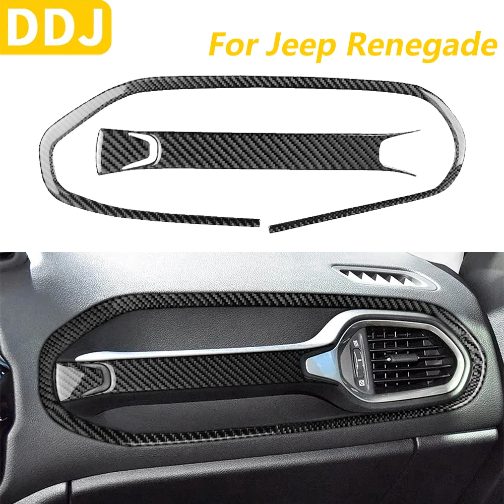 

Для Jeep Renegade 2014-2023 углеродное волокно второго пилота, ручка приборной панели, подлокотник, вентиляционная панель, набор накладок, автомобильные аксессуары, наклейка