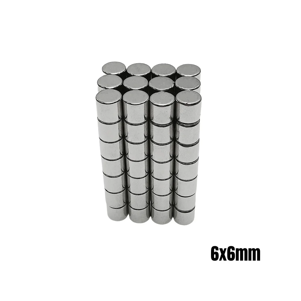 20~300pcs 6x6 Mm N35 Round Strong Powerful Magnets 6mm X 6mm Neodymium Magnet Dia 6x6mm Permanent Ndfeb Magnets Disc 6*6 Mm