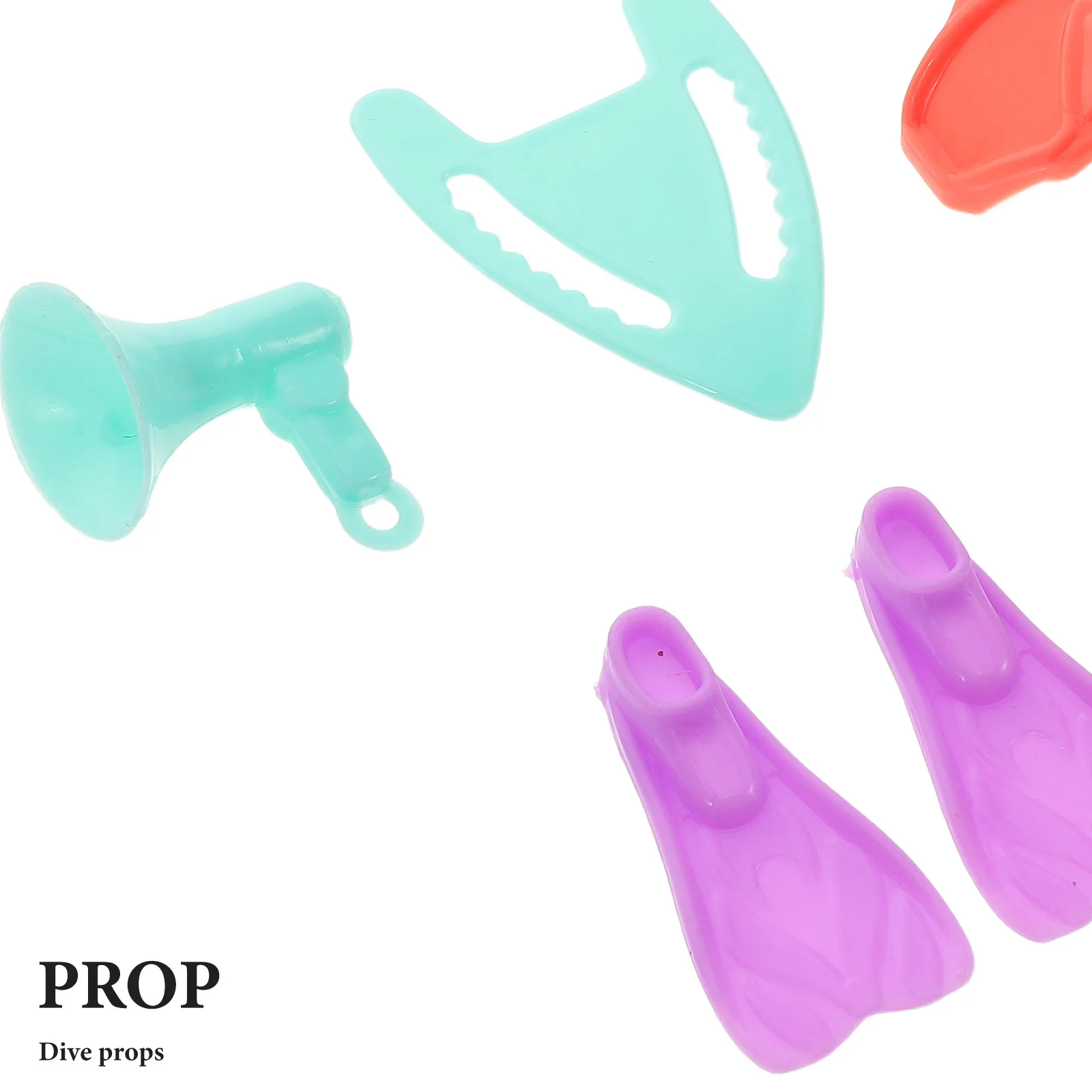 6 مجموعة أدوات غوص صغيرة مجموعات معدات غطس بلاستيكية تلسكوب ملون الأكسجين اسطوانة زعنفة الغوص بركة اكسسوارات للأطفال #4