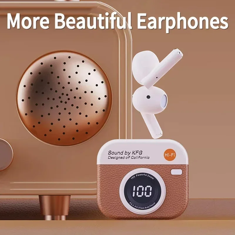 Q86 TWS Wireless Earphone Bluetooth Headphones Sport Stereo Fone Bluetooth Earbuds for Xiaomi Huawei iPhone Retro Camera Style