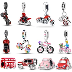 Car Enthusiast Series 925 Sterling Silver Sports Car Motorcycle Trendy Charms Beads 3mm DIY Fine Jewelry Making