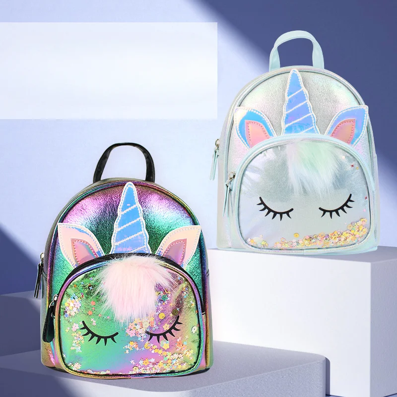 Big Tail Cat Sequin Unicorn Cute Plush Children\'s Backpack Cartoon Girls Fashion Children\'s Bag Backpack for Girls  School Bags