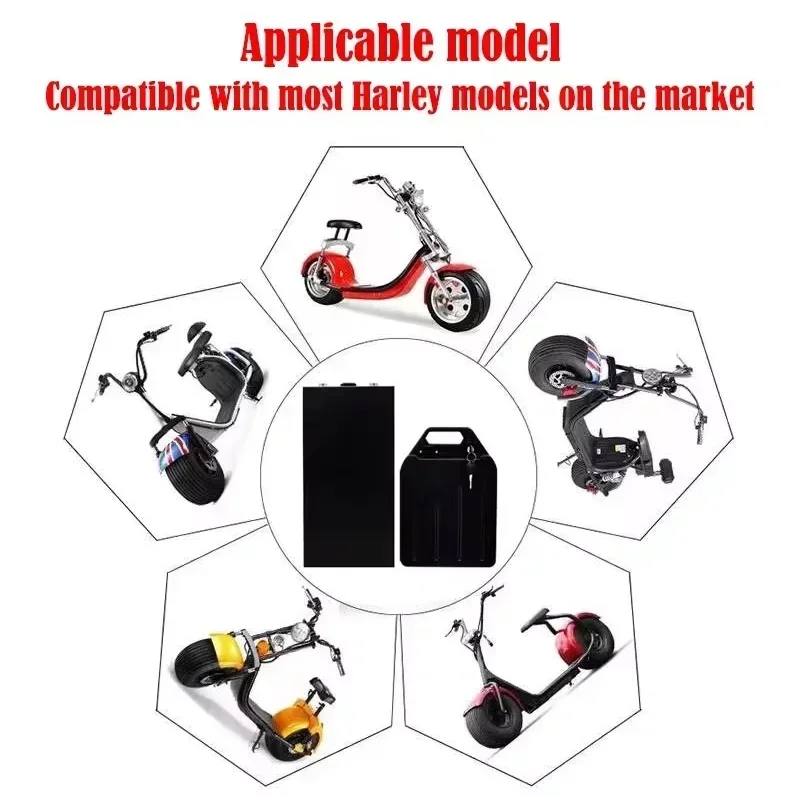 Harley 60V 40Ah High Quality18650 Battery Electric Car Lithium Battery Waterproof Suitable for CityCoco Electric Scooter Bicycle