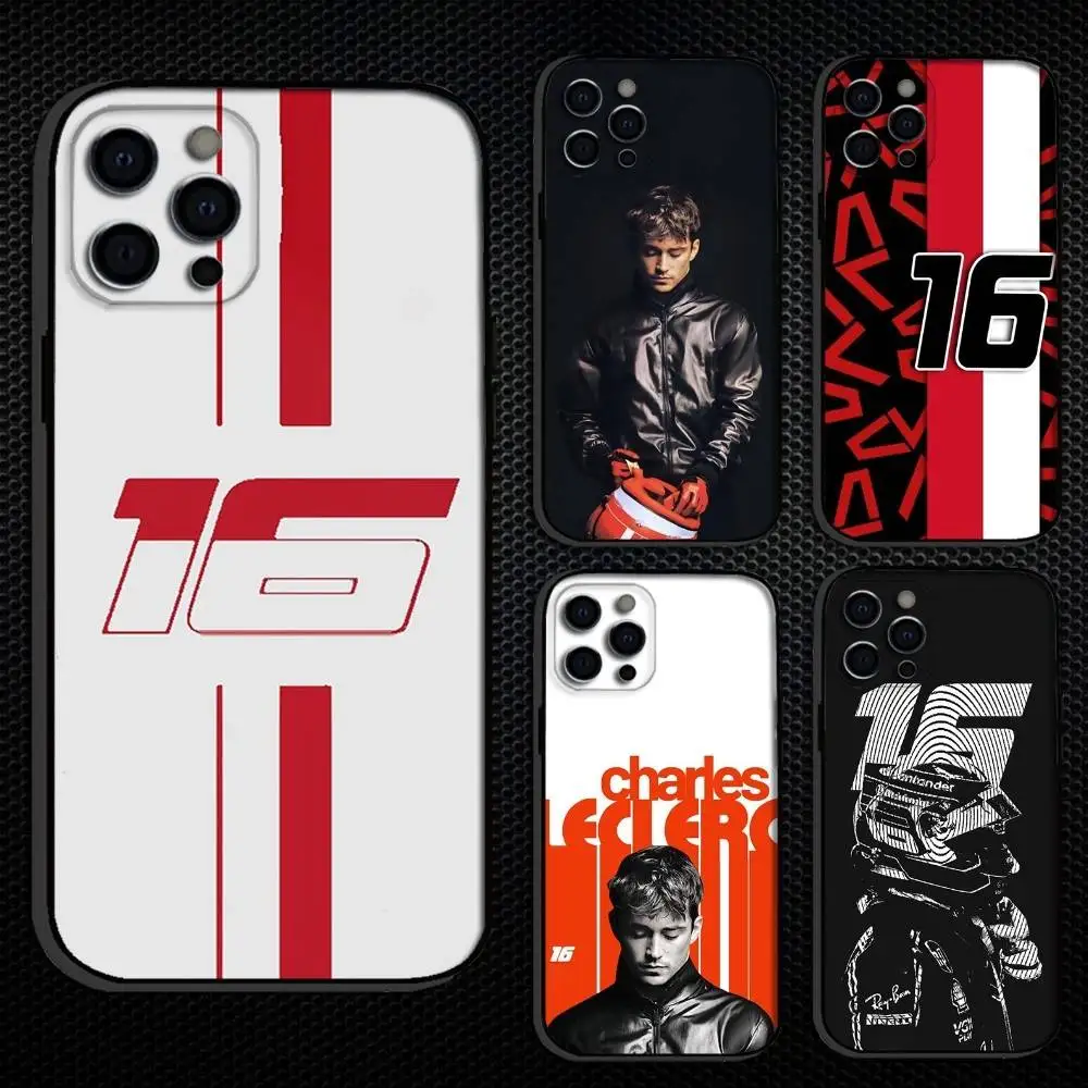 

F1 C-Charles L-Leclercs 16 Phone Case For iPhone 16,15,14,13,12,11 Plus,Pro Max, Others Soft Black Cover