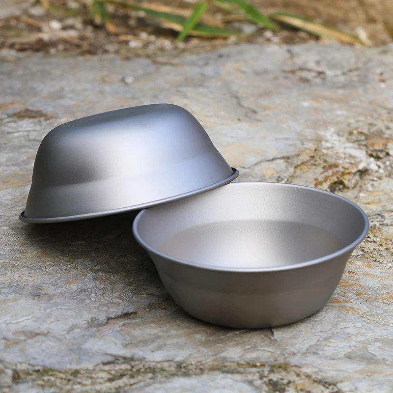 Tiartisan Titanium Camping Meal Bowl Plates Utensils Outdoor Hiking Ultralight Portable Stackable Salad Dishes Tableware Set