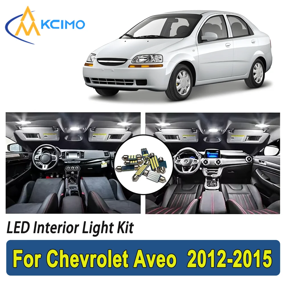 

New Light Bulb For Chevrolet Aveo (2012-2015) Premium Bright LED Interior Dome Map Trunk Light Kit Car Led Lamps Canbus Car LED