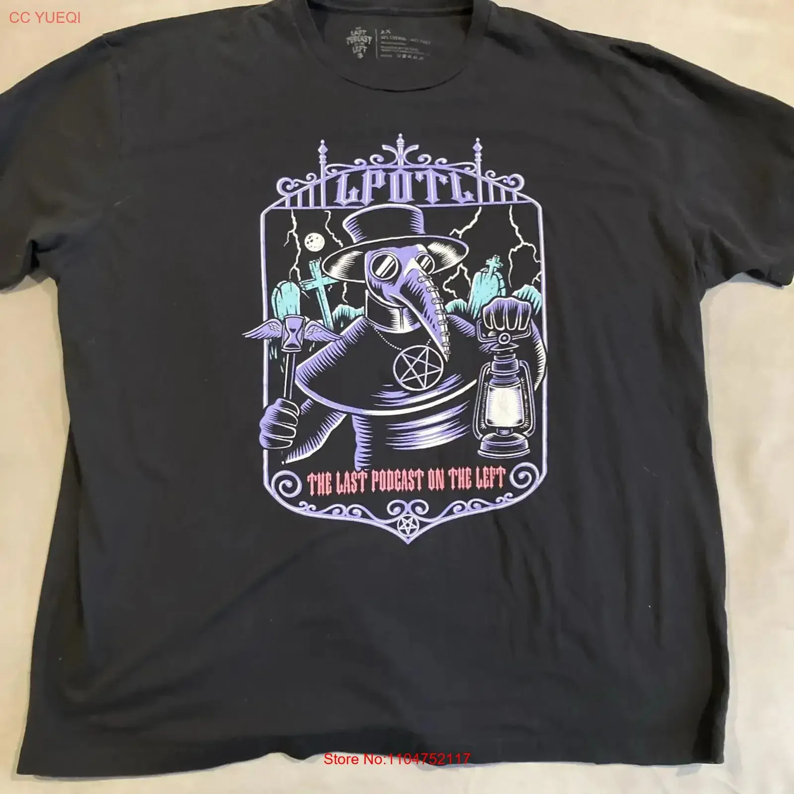 OFFICIAL Last Podcast on the Left Plague Doctor T Shirt Men's Size XXL long or short sleeves vintage Washed Versatile Casual