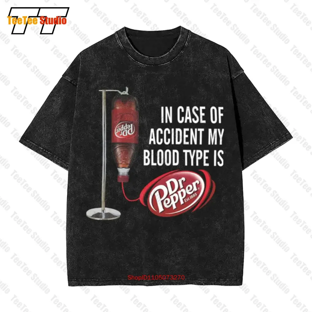 In Case Of Accident My Blood Type Is Dr.Pepper Cotton Men'S Clothes Oversized T-Shirt 8PMB