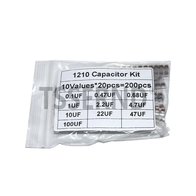 

Набор SMD-конденсаторов 1210, 200 шт., ассорти, 0.1-100 мкФ, 10 типов по 20 шт. (0.1 мкФ, 0.47 мкФ, 0.68 мкФ, 1 мкФ, 2.2 мкФ, 10 мкФ, 100 мкФ)