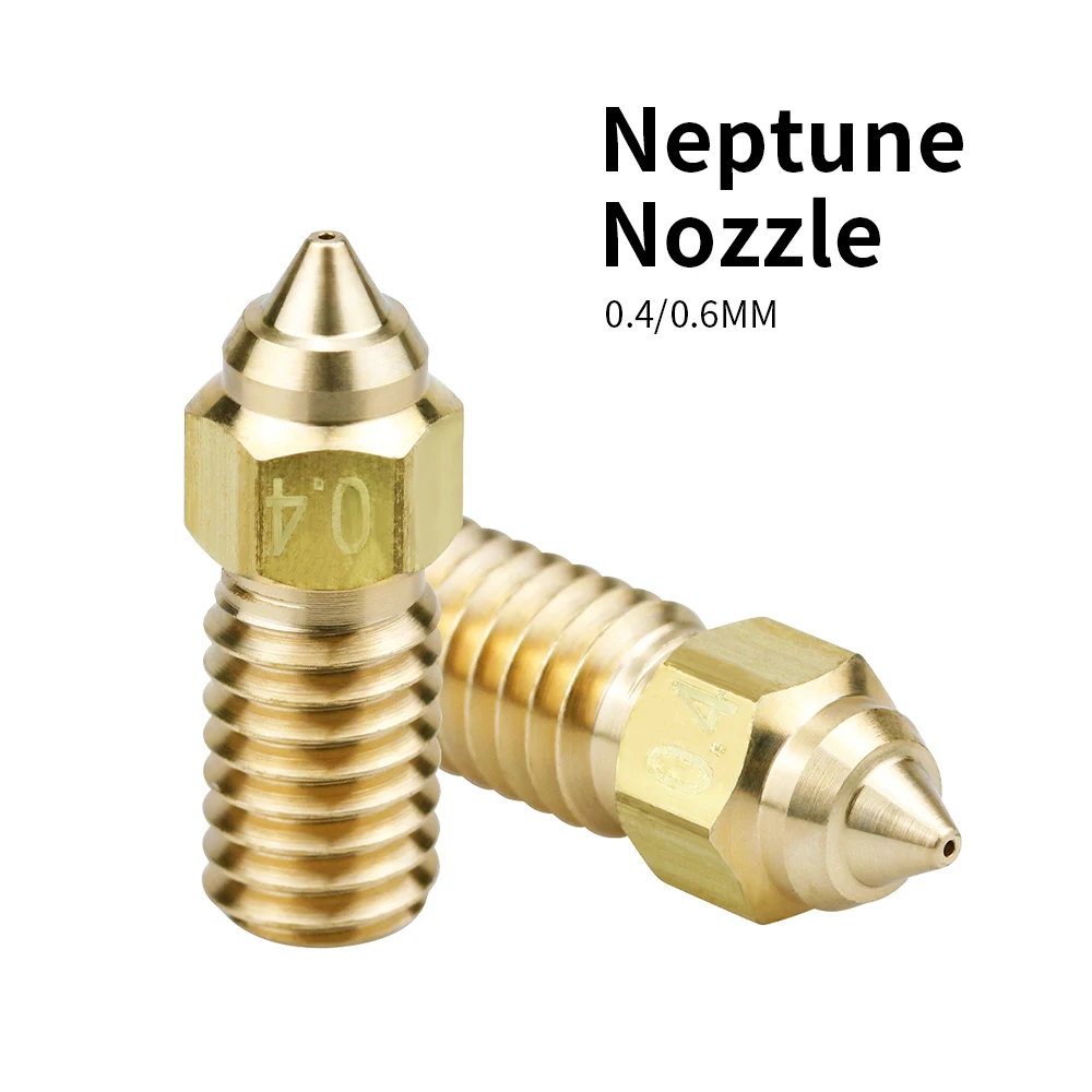 Neptune 4/4Pro 0,4mm 0,6mm Hotend Messing Kupferbeschichtete Gehärtete Stahldüse Hochgeschwindigkeitsdüsen für 3D-Drucker Zubehör