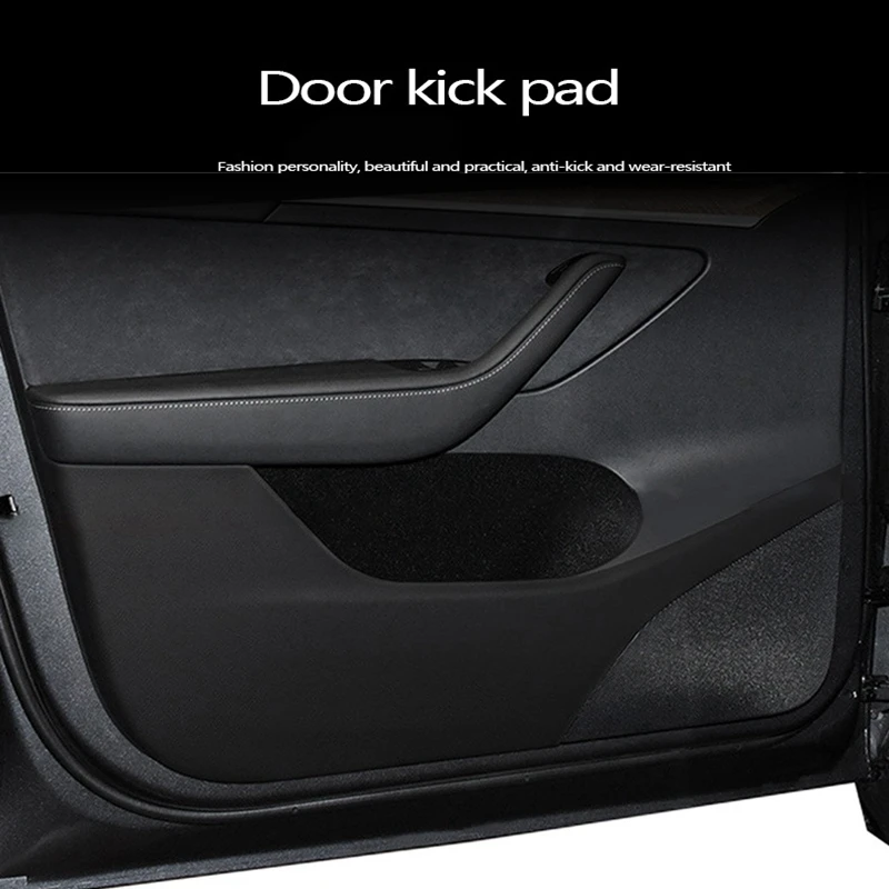 For Tesla Model Y Car Door Glove Box Anti Kick Pad Side Edge Film Protector Sticker Threshold Anti-Dirty Sticker