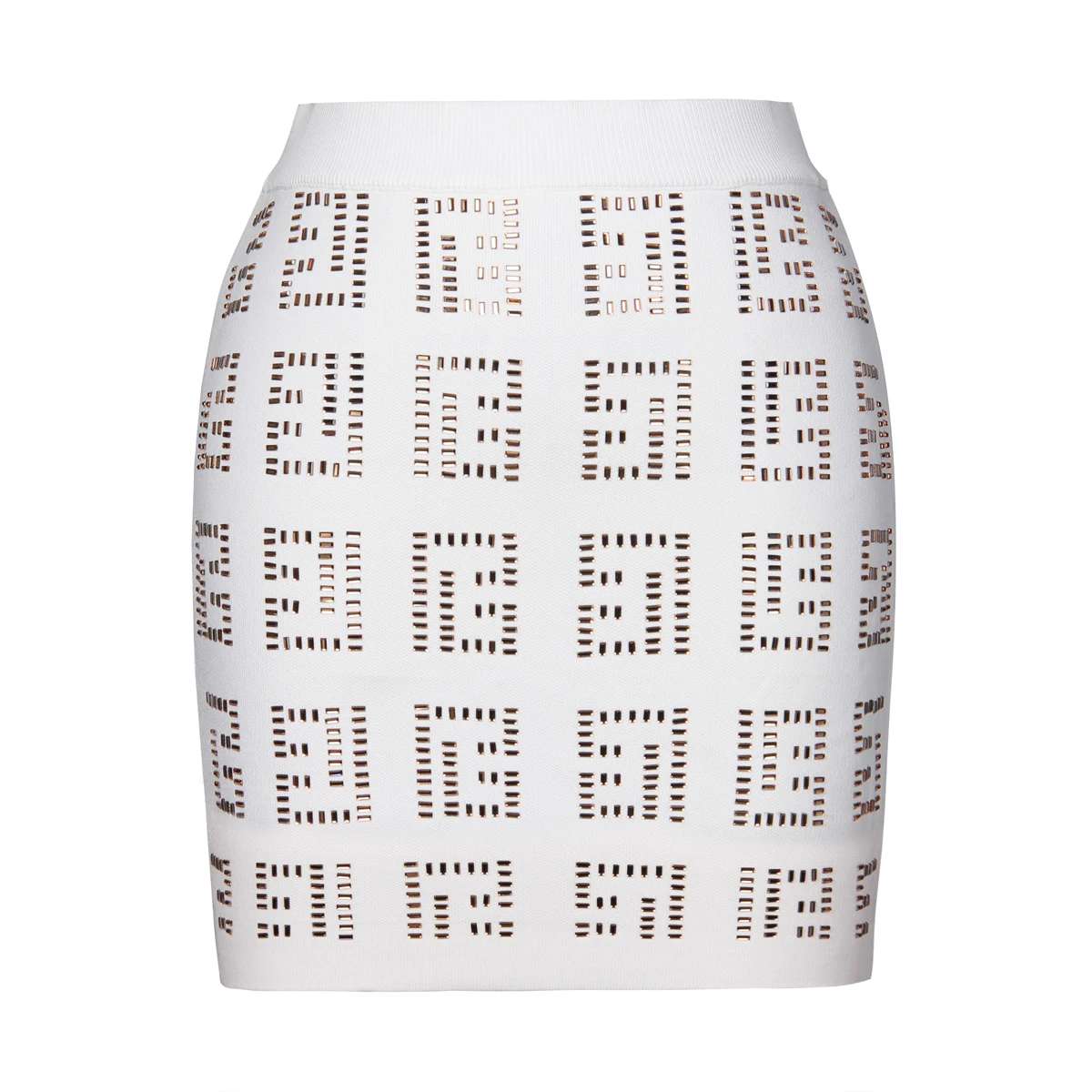 

Summer New Style Simple And Atmospheric Knitted Rhinestone Hot Stamping Fashionable Commuting Short Skirt With Wrapped Buttocks
