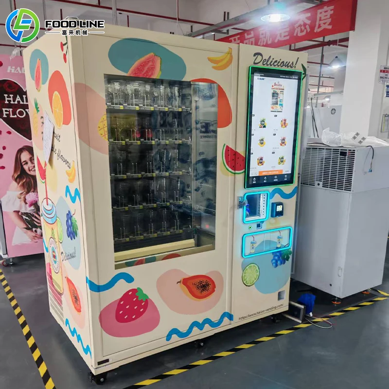 Innovative Frozen Food Fruit Slush Vending Machine  Fresh Smoothie Vending Machine FL Customized