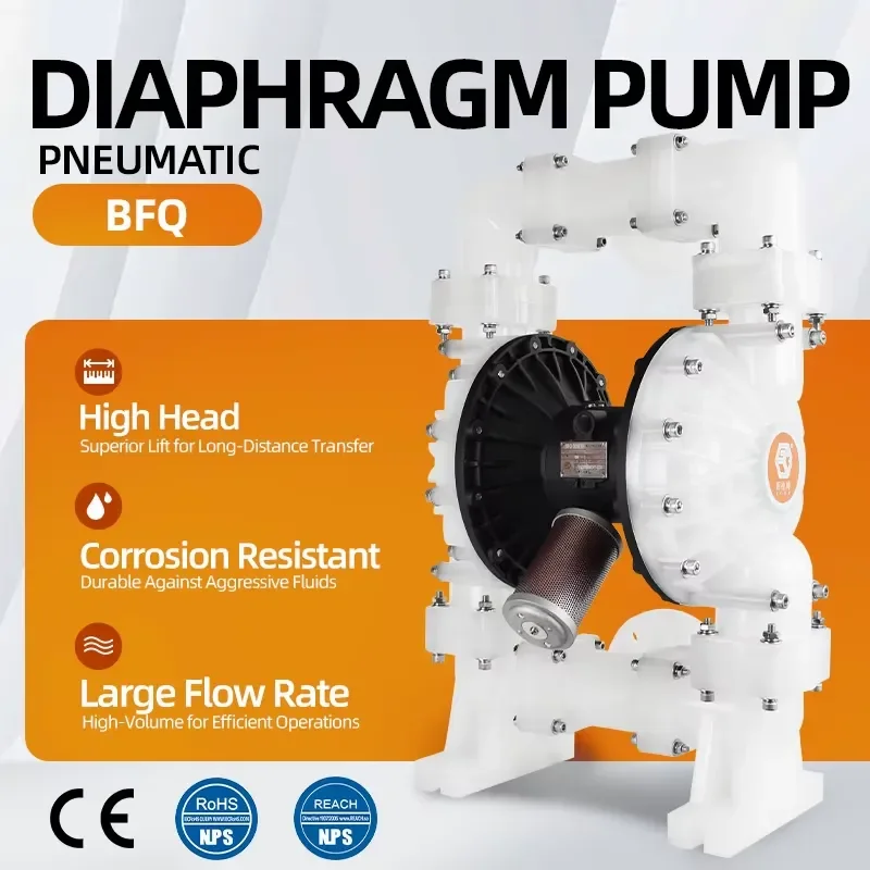BFQ-50S Air Pump Chemical Resistance Polypropylene Pneumatic Pump Membrane Pump