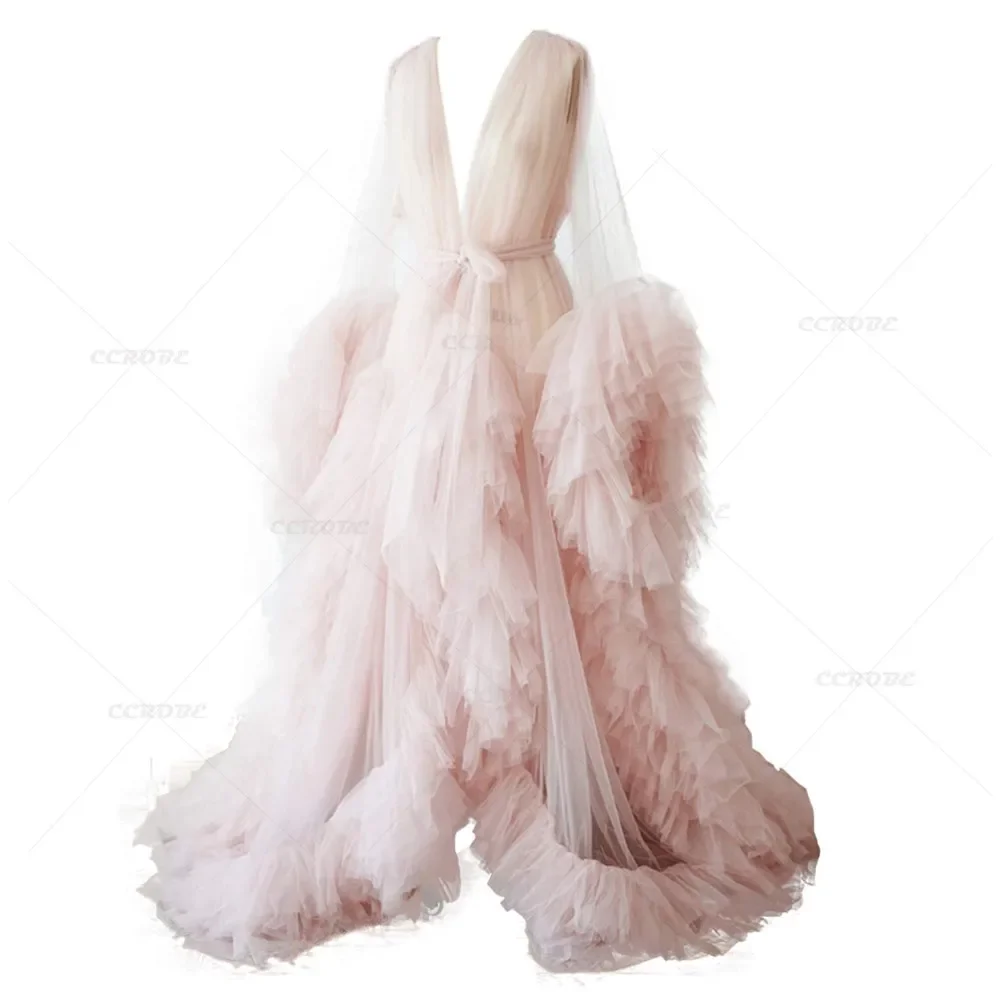 Robe de fête prénatale, jupe transparente, longue, en Tulle, Robe bouffante, vêtements de nuit pour enfants, filles