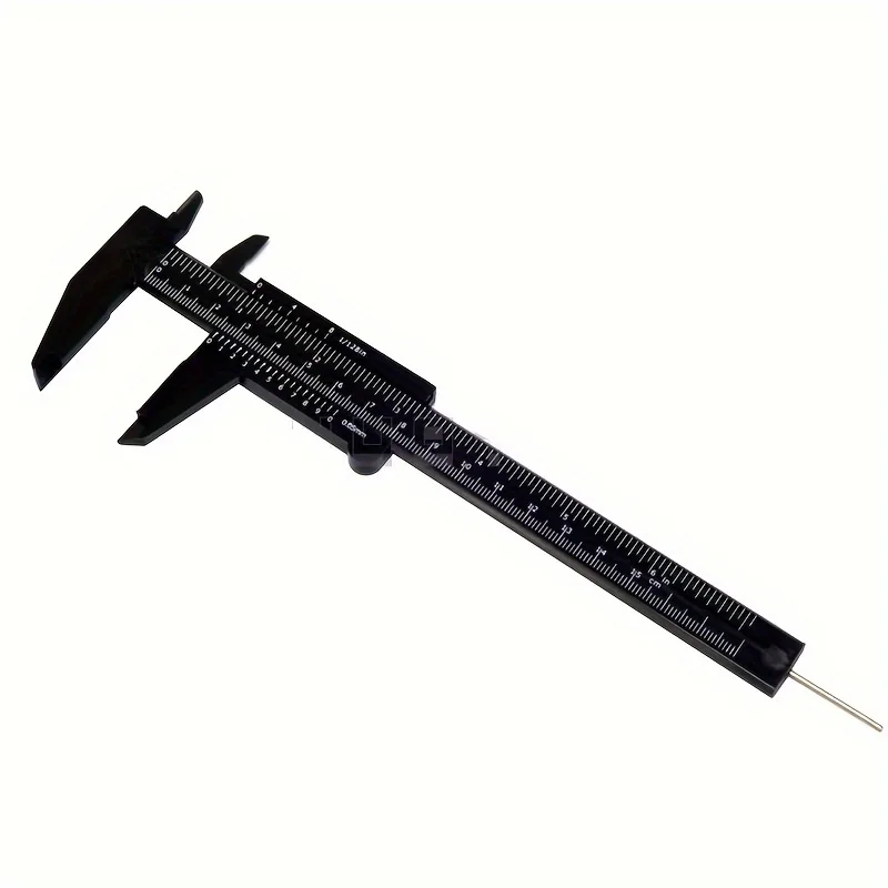 1 Stück 0-150mm Tragbarer Mini-Kunststoff-Schiebemesser Doppelskala-Messgerät Schüler-Lineal Messwerkzeug für Kleine Objekte – Detail 4