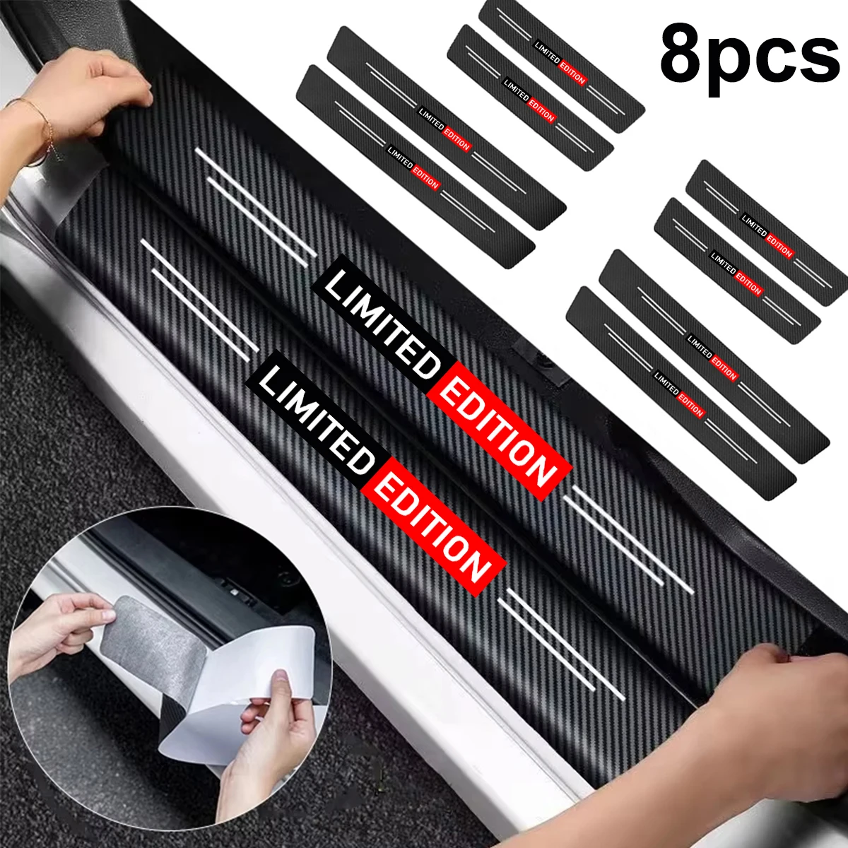 

4pack/8pack Car Door Edge Guards Carbon Fiber Color Door Sill Protector For Toyota Lexus Nissan For Chevrolet Hyundai KIA