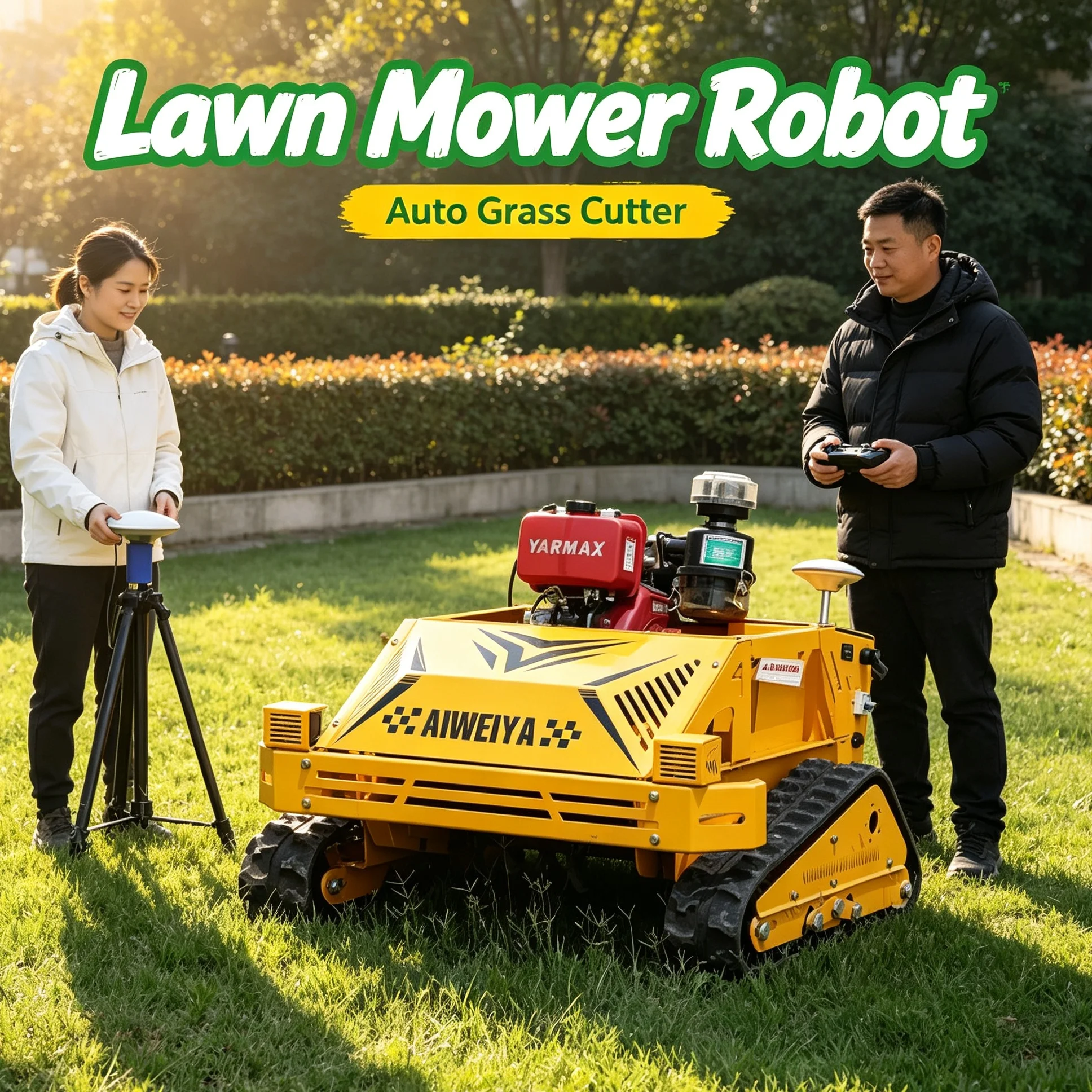 Customized zero turn intelligent lawn mower,built‑in display screen,five extra attachments for city green‑belt daily maintenance