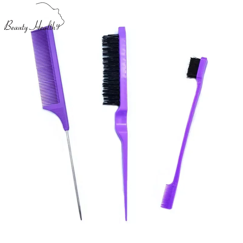 3 Pieces of Double-sided Edge Control Hair Combing Accessories Hair Styling Hair Brush Styling Accessories Styling Section Comb