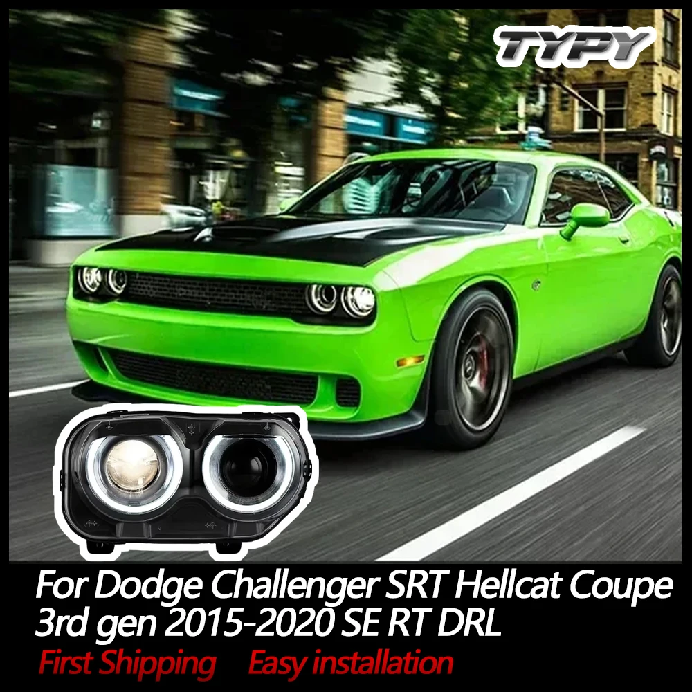 

Светодиодные фары проектора в сборе для Dodge Challenger SRT Hellcat Coupe 3-го поколения 2015 2016 2017 2018 2019 2020 SE RT DRL